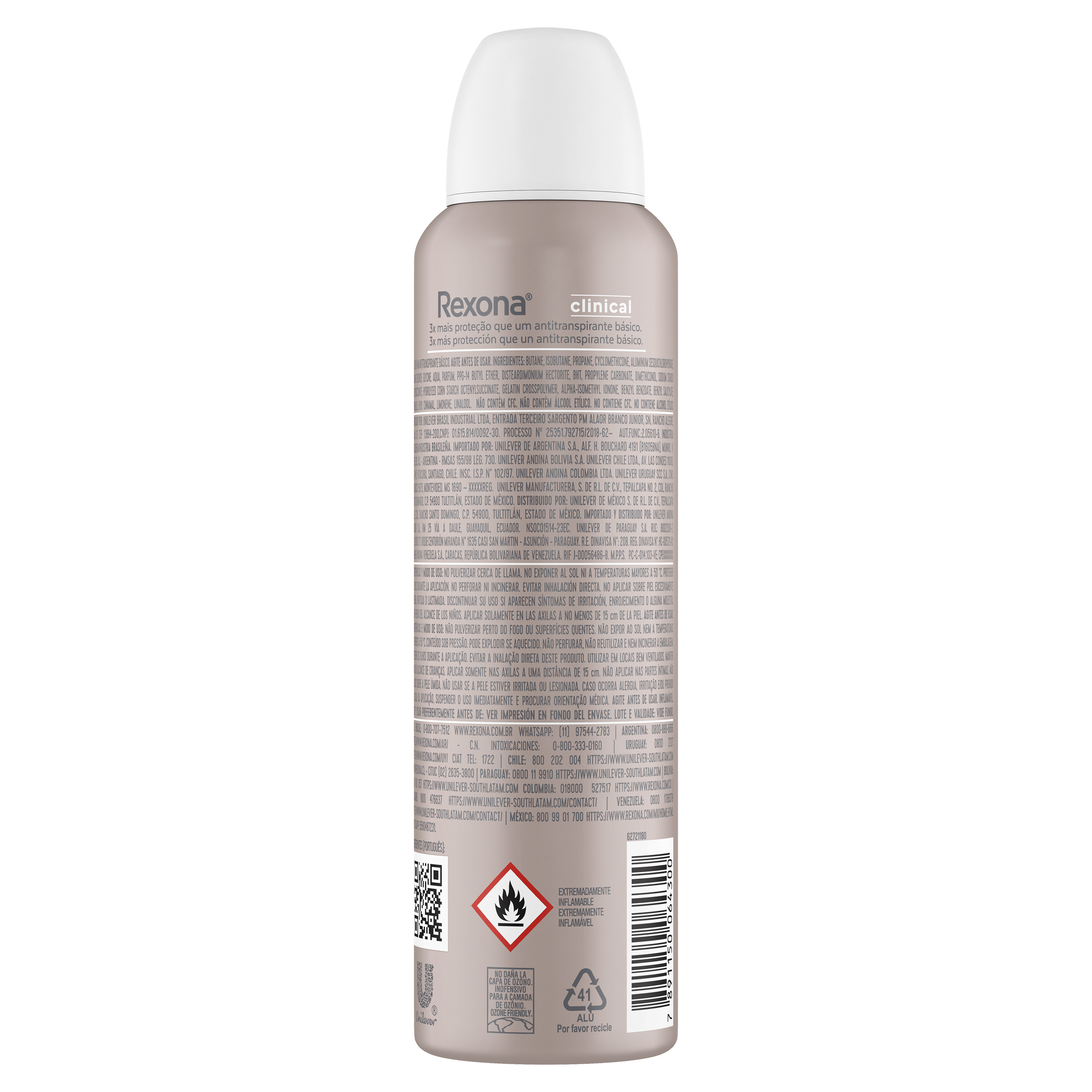 Desodorante Aerosol Rexona Clin Extra Dry 91g